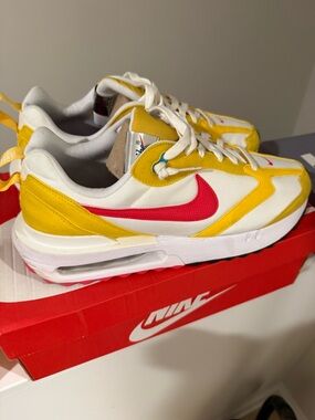 Nike White, Yellow & Red Air-Style Sneakers